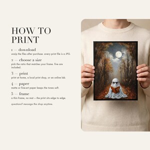 How to print card: download and unzip, choose the ratio that fits your frame, print at home or at a print shop, and framing and paper tips.