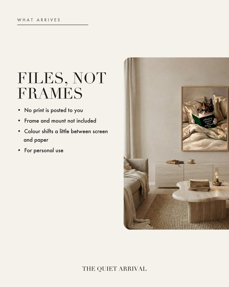 Digital files only, no physical print is shipped and the frame and mount are not included