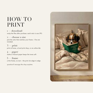 Five step guide to downloading, choosing a size, printing and framing this digital art print