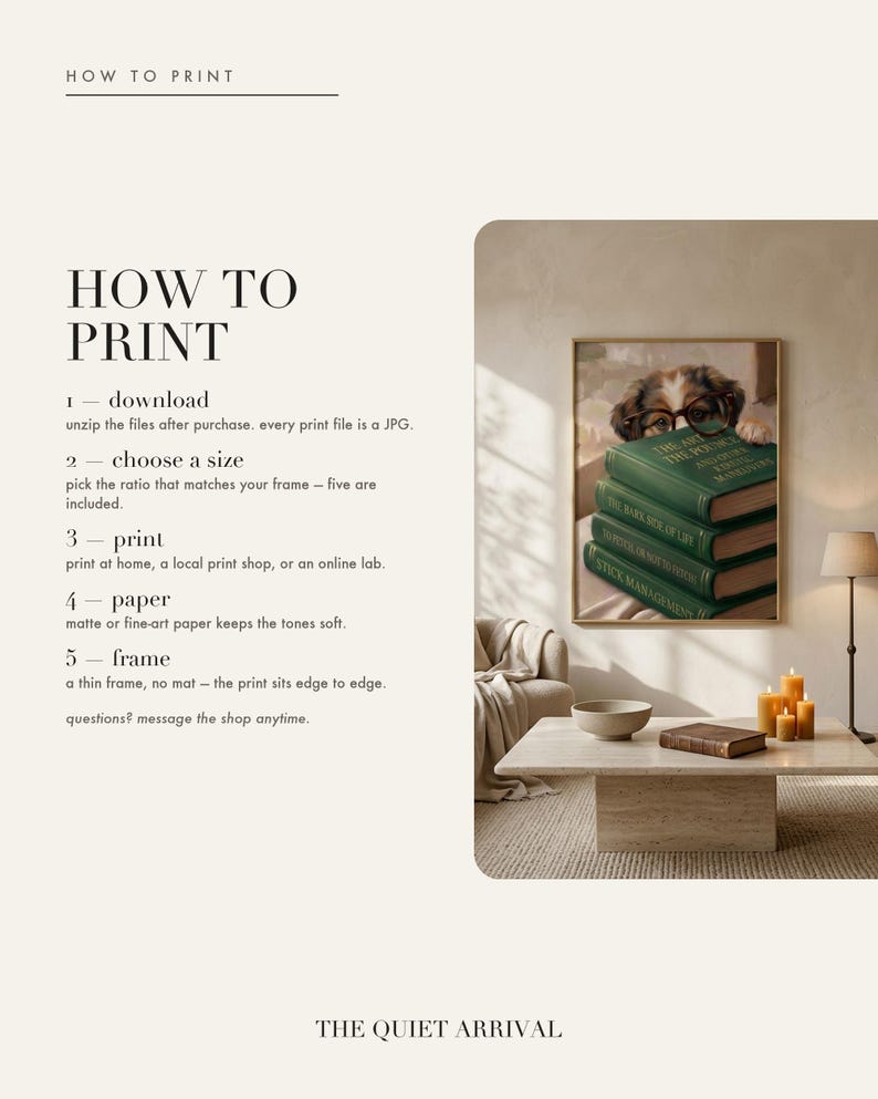 How-to-print insert card with quick steps for printing at home, a local shop, or an online service