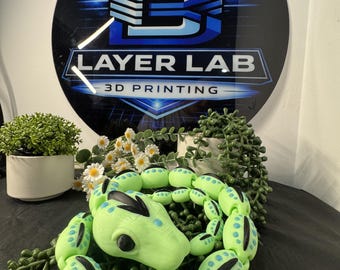 Glow in the Dark Articulated Snake – 3D Printed Fidget