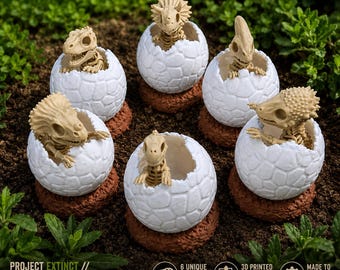Tiny Terrors Dinosaur Egg Collectible: 3D Printed Fossil Hatchling Toy