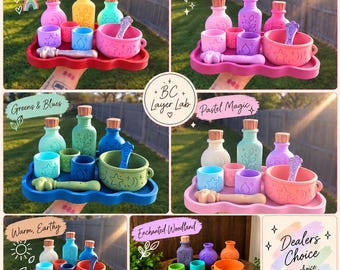 Kids Potion Play Set | Sensory Witch & Wizard - Dinosaur discovery - Pretend Play Kit (3D Printed)