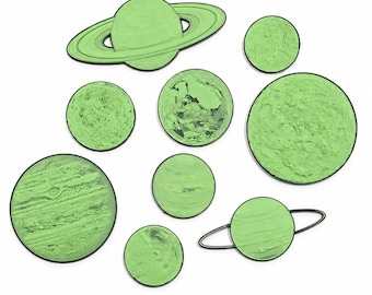 Glow-in-the-Dark Planets Wall Decor | 3D Printed Solar System Set for Kids' Galaxy Room