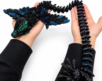 Articulated Dragon Toy - Physical Item | Flexible Fidget Collectible, Fantasy Desk Companion (600mm)