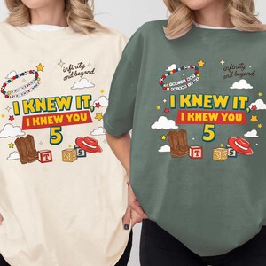 Couleurs confortables T-shirt Je le savais, Je vous connaissais, T-shirt Vous avez un ami en moi Toy Story 5, Disneyland Pixar Toy Story 5, T-shirt musique image 2