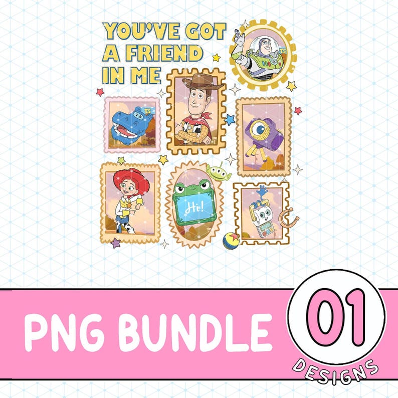 Toy Story 5 Comfort Colors Png, Gift For Music Fan, Retro Toy Friends Png, Nostalgic Toy Story 5 Inspired, You've Got a friend in me image 2