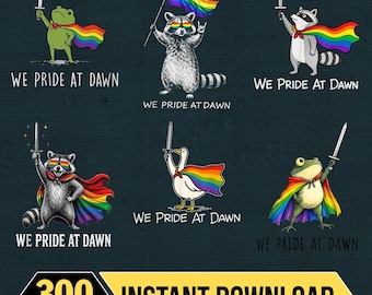 Pride Month PNG Bundle, We Pride At Dawn Png, Funny Gay Meme Clipart, Retro Pride Graphics, LGBT Digital File