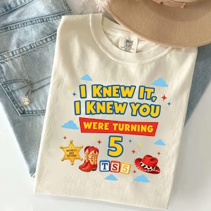 Toy Story 5 Comfort Colors Shirt, I Knew It, I Knew You Shirt, It's A Tay Story, Disneyland Toy Story Birthday Shirt, Music Tee image 3