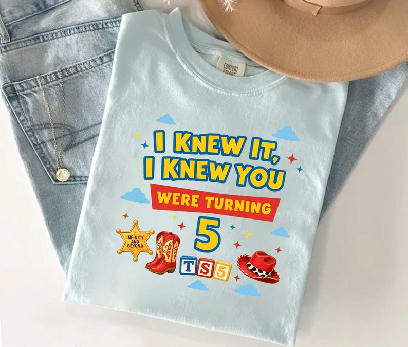 Toy Story 5 Comfort Colors Shirt, I Knew It, I Knew You Shirt, It's A Tay Story, Disneyland Toy Story Birthday Shirt, Music Tee image 4