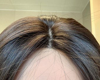 9×13cm Undetectable Hairline Human Hair Topper PU Tape In Thinning Crown