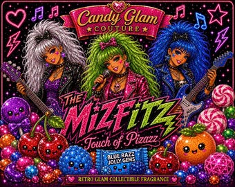 Fragancia Mizfitz Candy Glam / Perfume Retro Glam, Aura Mist, Halo Haze, Extrait de Parfum