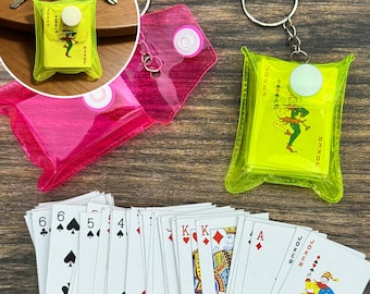 Mini Playing Card Keychain,Transparent Candy Bag Poker Key Chain,Cute Joker Card Bag Charm,Game Lover Gift,Novelty Bag Pendant,Party Favors