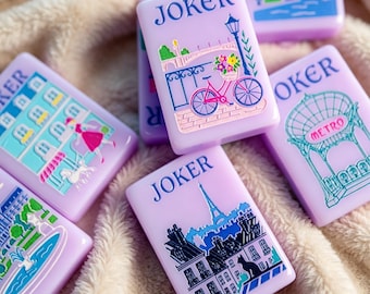 American Mahjong Set - 160 Premium Tiles,Complete with Jokers, Durable for Family Game Nights & Parties,Family Collection Gift