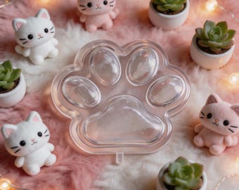 Cat Paw Shaped Squeeze Toy Slin, Clear TPR Empty Shell for DIY Stress Fidget Toys,Make Your Own Squishy Ball