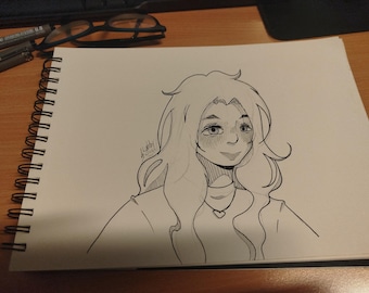 Ritratto personalizzato realizzato a matita e penna.