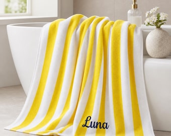 Custom Embroidered Bath Towel, Personalized Housewarming Gift, Luxury Cotton Bathroom Towel, New Home Gift, Wedding Gift for Couple