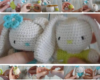 Amigurumi Bunny Crochet Pattern PDF - Easy Easter Rabbit Tutorial, Handmade Digital Download