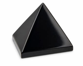 Black Obsidian Pyramid 60mm, Natural Protection Crystal, Meditation Stone, Grounding Chakra Home Decor