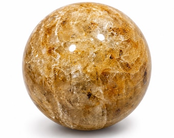 Golden Healer Quartz Sphere, Natural Crystal Ball, 55mm Meditation Decor Stone