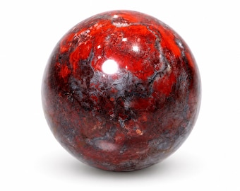 60 mm Jaspilite Jasper Sphere | Natural Red Crystal Ball, Healing Stone Decor