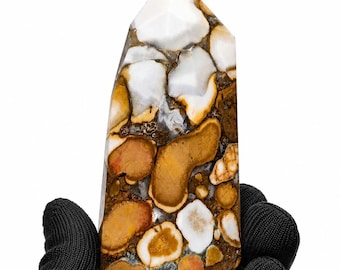 Rare Cobra Jasper Tower Crystal Point | Natural Healing Stone Obelisk, Meditation Decor