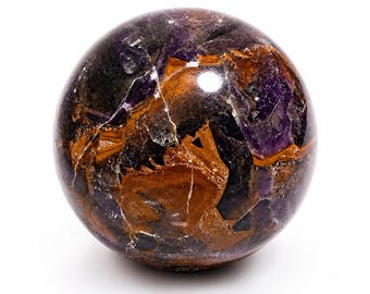 Rare Seven Chakra Amethyst Sphere 55mm | Natural Crystal Ball | Reiki Healing Stone | Meditation Crystal | Spiritual Gift