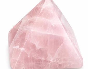 60mm Natural Rose Quartz Pyramid, Heart Chakra Healing Crystal, Meditation Decor