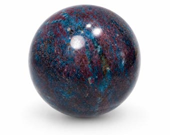 Natural Ruby Kyanite Sphere, 75mm Crystal Ball, Meditation Decor, Collector Gemstone