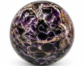 140 mm Large Amethyst Sphere with Smoky Quartz | Collector Grade Crystal Ball | Luxury Decor
