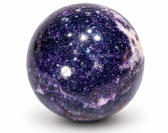 Star Flash Lepidolite Sphere | Purple Sparkling Crystal Ball, Collector Gemstone, Home Decor