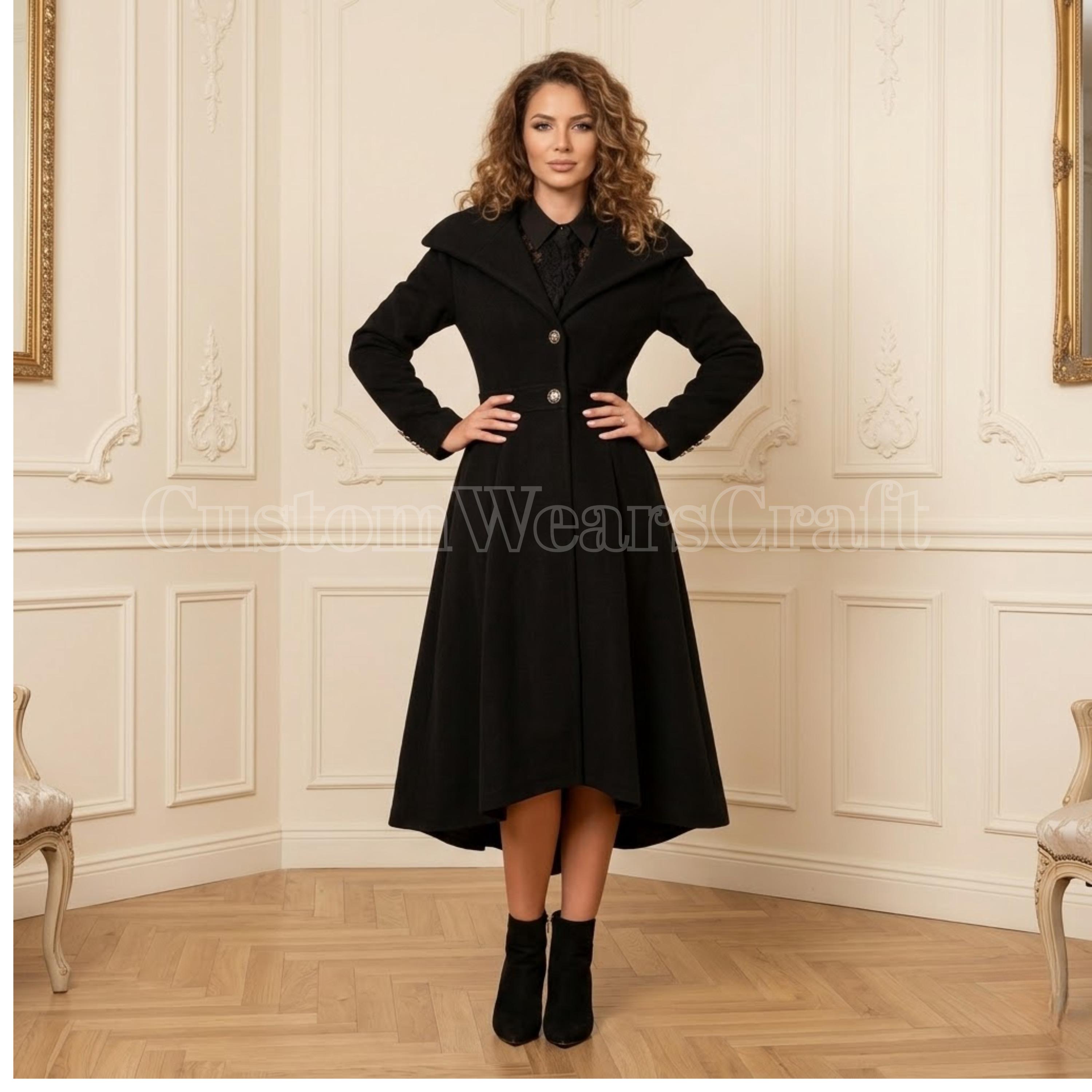 fit and flare coat dress uk Fit and Flare Coat with A-Line Skirt in White with Blue Flower Print