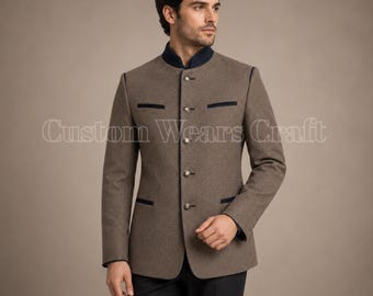 Beierse Trachten-jas heren | Duitse Loden-blazer Oktoberfestjas | Alpine trouwjas | Traditionele Oostenrijkse kleding