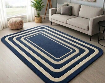 Softened Rounded Corners: Unlike standard sharp-edged rugs, these rounded corners create a smoother, more inviting flow within your living