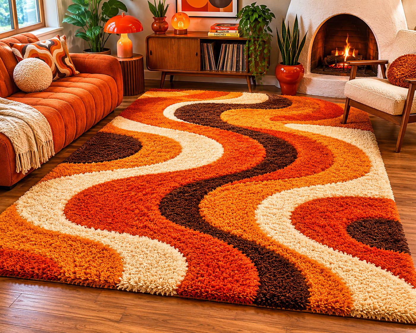 Vintage 70s Rug - Etsy