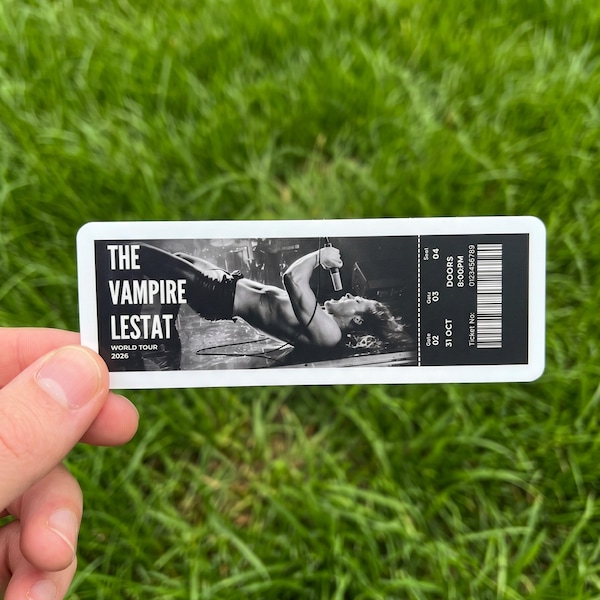 The Vampire Lestat Tour Ticket (Singing) Kiss-cut Sticker Stickers Car Magnet Accessories and Gifts for Moms Logo vinyl Decal