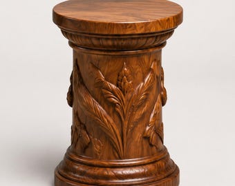 Tavolino con piedistallo per casa delle bambole STL, tavolino in miniatura in scala 1:12, tavolino decorativo floreale, supporto espositivo vittoriano, file per stampa 3D