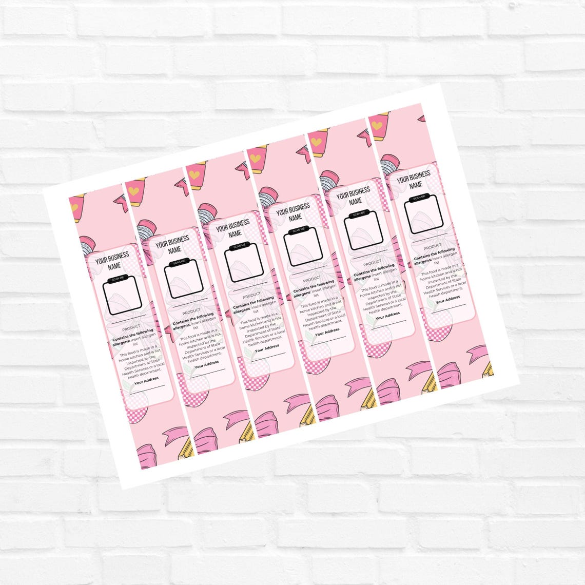Mini Cake Label , Mini Loaf Baking Pan Label, Mini Cake Label, Loaf Pan ...