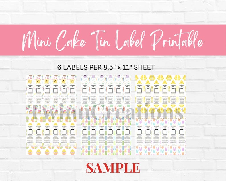 Easter Dessert Label, Bakery Printable Labels, Cottage Baking Law Label ...