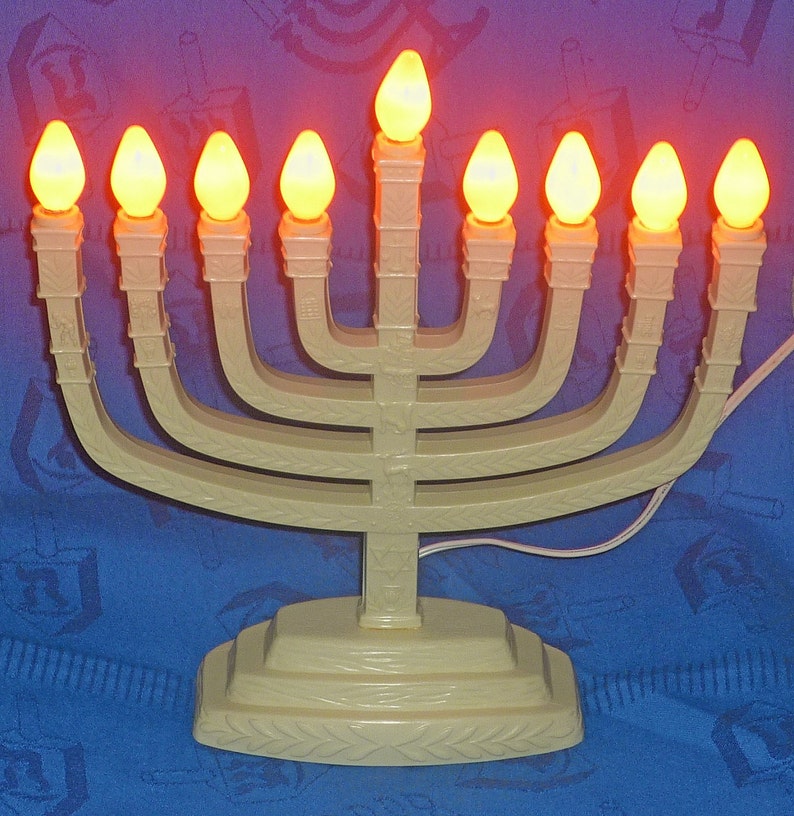 Judaica Vintage electric Menorah bulbs included Etsy