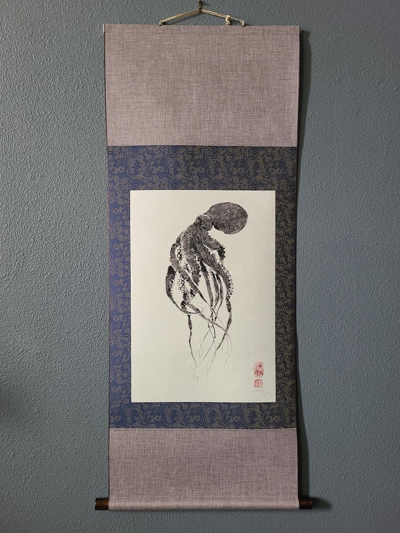 COELACANTH 'Living Fossil' Gyotaku print traditional Japanese fish art by Dwight Hwang image 10