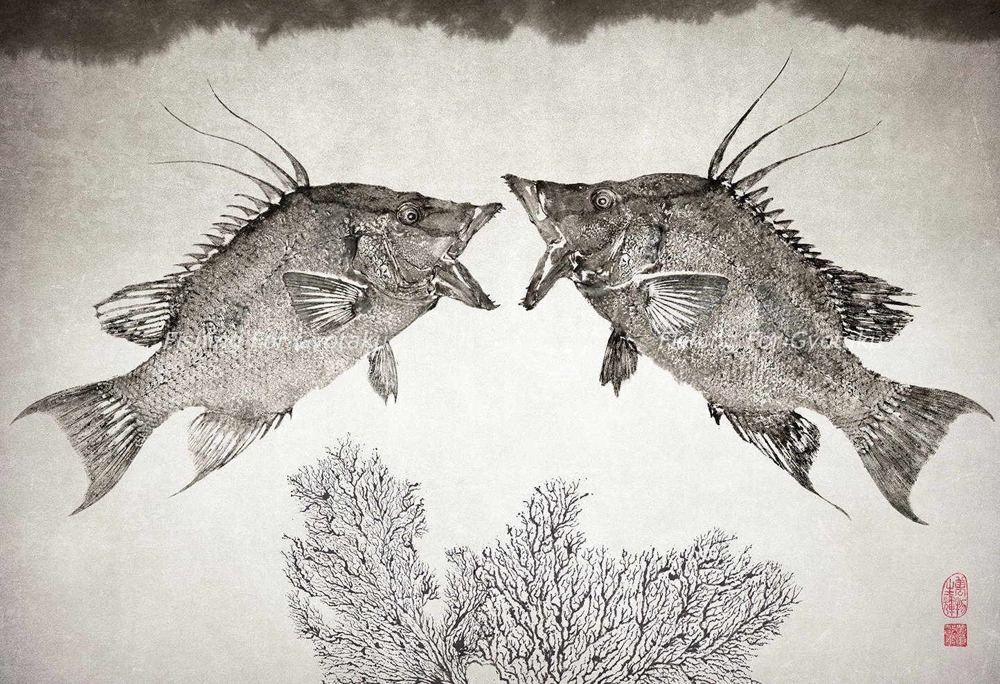 HOGFISH - 魚拓 - ドワイト・ファンによる日本の伝統的な魚のアート