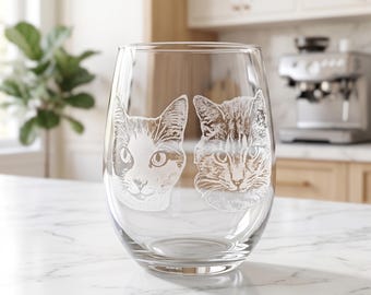 Personalized Dog Portrait Wine Glass Custom Engraved Pet Photo Gift for Dog Mom Custom Dog Memorial Gift Cute Fur Mom Wine Cup