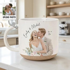 Custom Photo Mug Personalized Watercolor Picture Pottery Coffee Cup Gifts for Family Couple Gift Custom Ceramic Anniversary Memory Mug