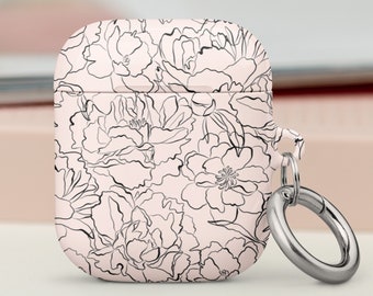 Floral Line Art Air Pods Case AirPods Pro Case Easter Basket Stuffers Airpods Pro Cover Cute AirPods Case Airpod Pro 2 Case Airpods Keychain