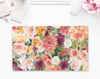 Large Desk Mat, Feminine Office Decor, Work From Home Desk, Floral Cubicle Decor, Large Mousepad, Graduation Gift, College Dorm Decor