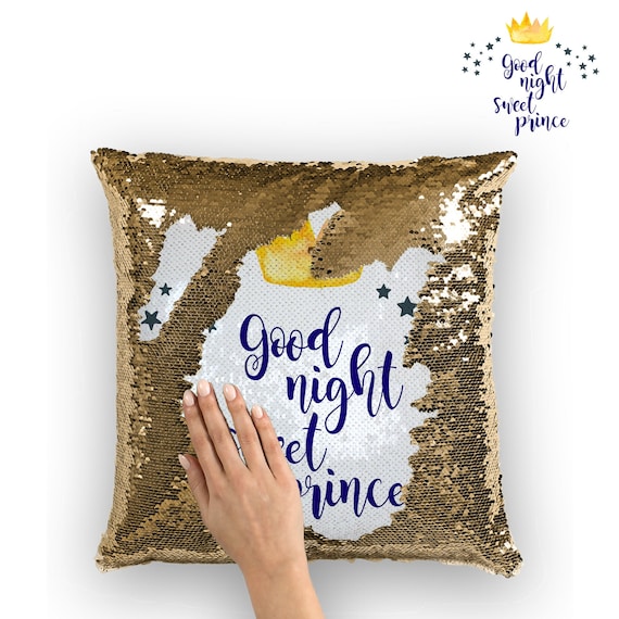 Good Night Sweet Prince Reversible Boy sequin pillow | Etsy