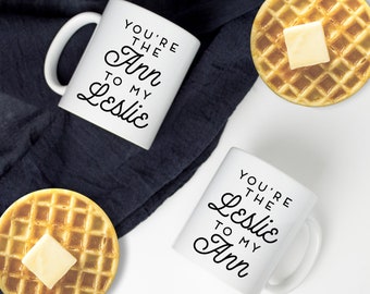 Galentine's Day Gift, Leslie Knope to my Ann Perkins Best Friends Coffee Mugs, Best Friend Gift, Friendship Mug, Long Distance Gift