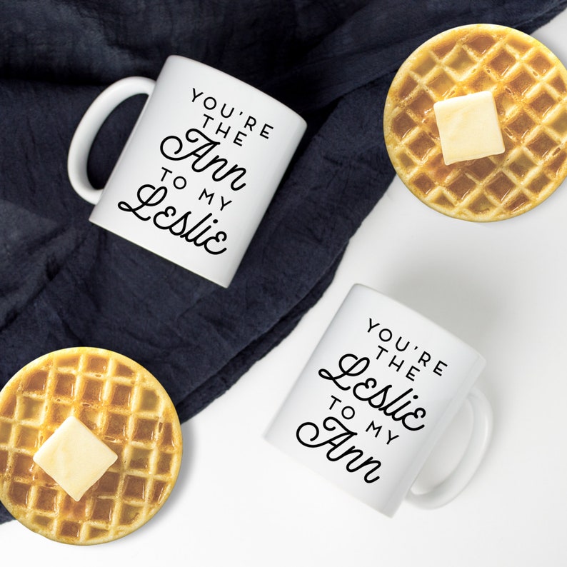 Galentine's Day Gift, Leslie Knope to my Ann Perkins Best Friends Coffee Mugs, Best Friend Gift, Friendship Mug, Long Distance Gift image 1
