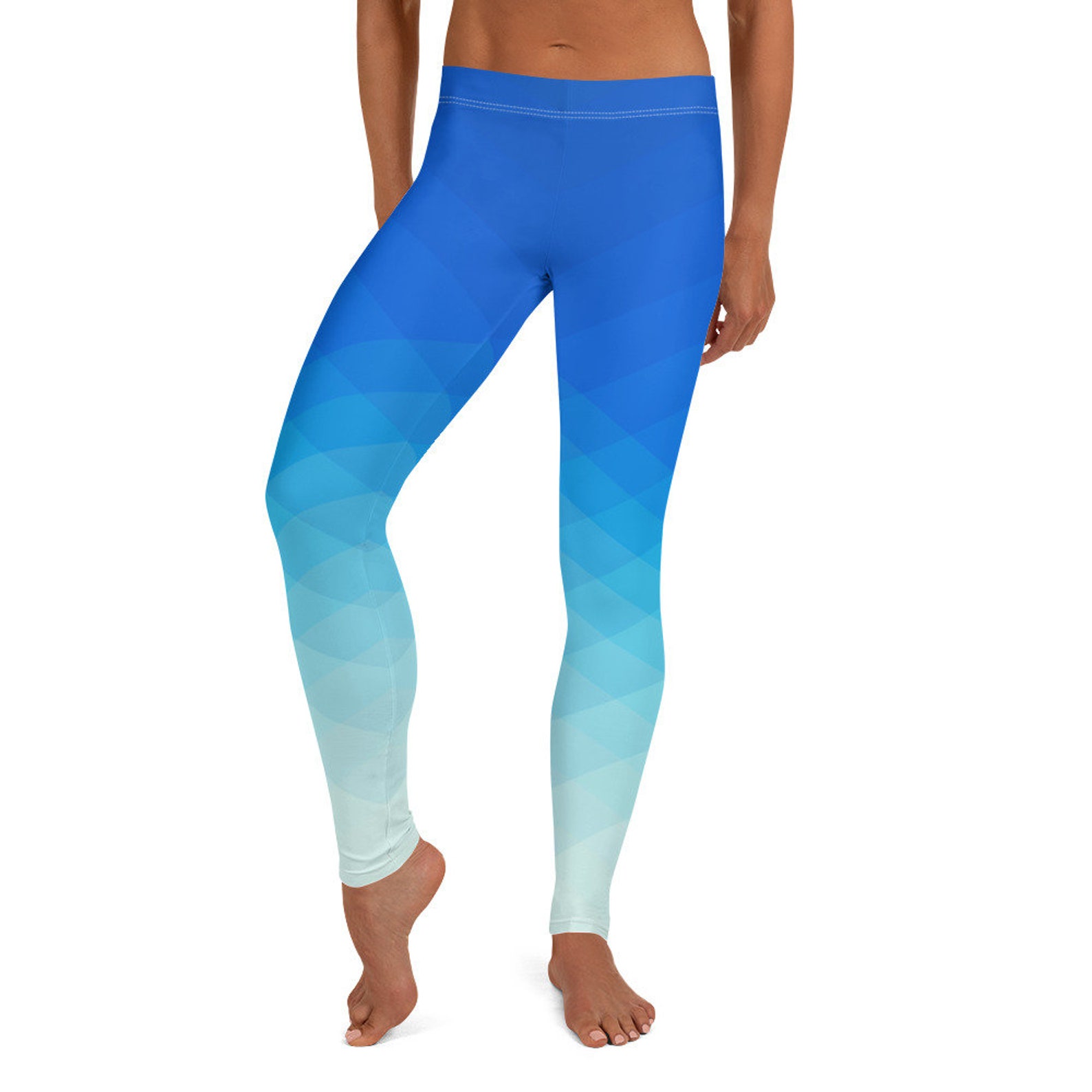 Blue Ombre Workout Leggings for Women 3840 UP Colorful Etsy